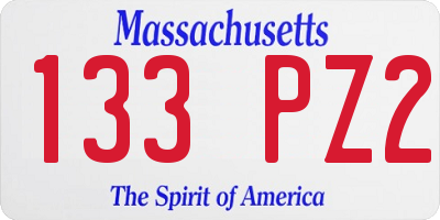 MA license plate 133PZ2