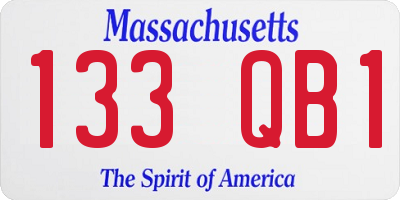 MA license plate 133QB1