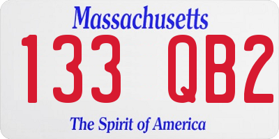 MA license plate 133QB2