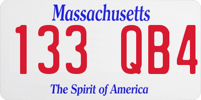 MA license plate 133QB4
