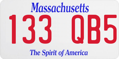 MA license plate 133QB5