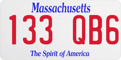 MA license plate 133QB6