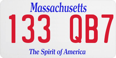 MA license plate 133QB7