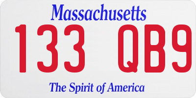 MA license plate 133QB9