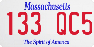 MA license plate 133QC5