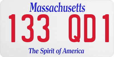 MA license plate 133QD1