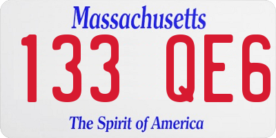 MA license plate 133QE6