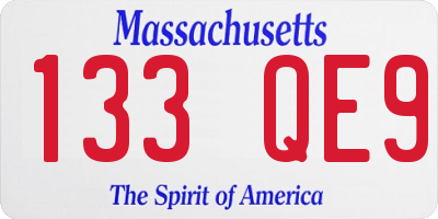 MA license plate 133QE9