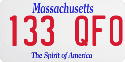 MA license plate 133QF0