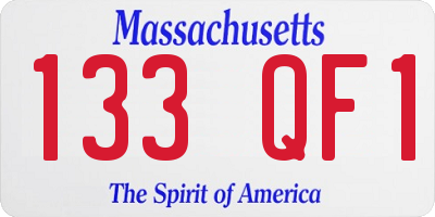 MA license plate 133QF1