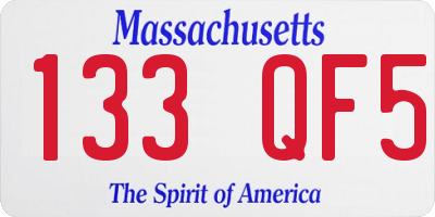 MA license plate 133QF5