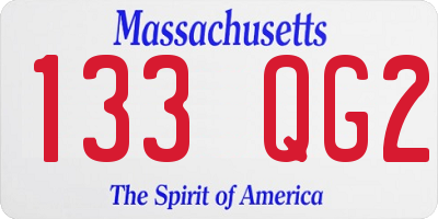 MA license plate 133QG2