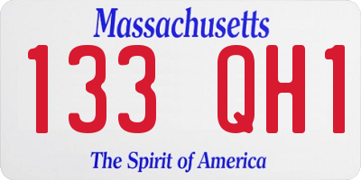 MA license plate 133QH1