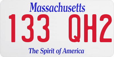 MA license plate 133QH2