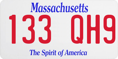 MA license plate 133QH9