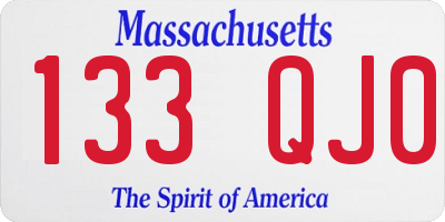 MA license plate 133QJ0