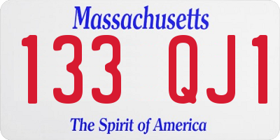 MA license plate 133QJ1