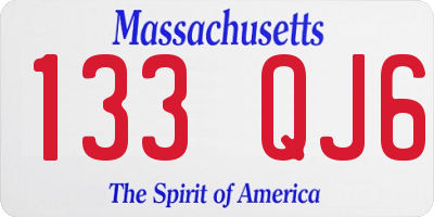MA license plate 133QJ6