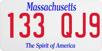 MA license plate 133QJ9