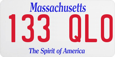 MA license plate 133QL0