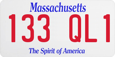 MA license plate 133QL1