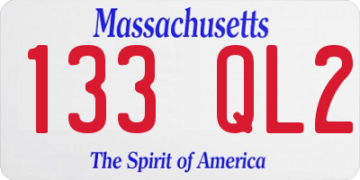 MA license plate 133QL2