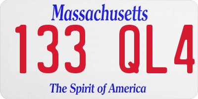 MA license plate 133QL4