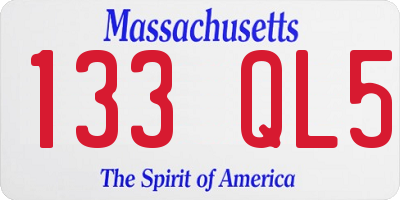 MA license plate 133QL5