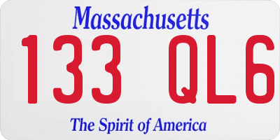 MA license plate 133QL6