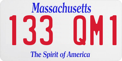 MA license plate 133QM1