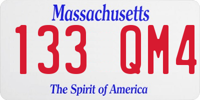 MA license plate 133QM4