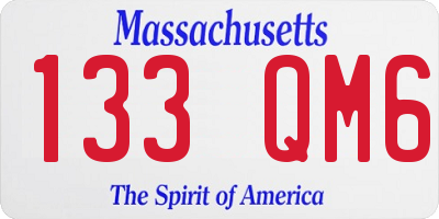 MA license plate 133QM6