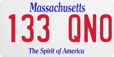 MA license plate 133QN0