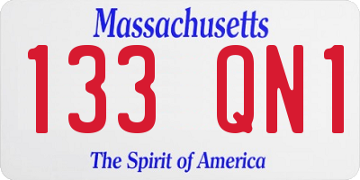 MA license plate 133QN1