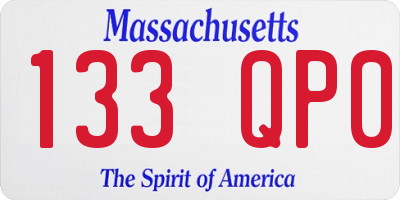 MA license plate 133QP0