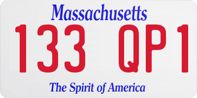 MA license plate 133QP1