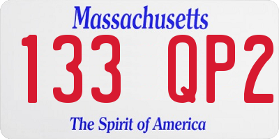 MA license plate 133QP2