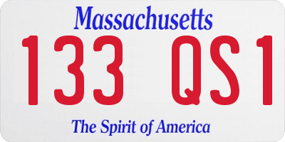 MA license plate 133QS1