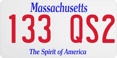 MA license plate 133QS2