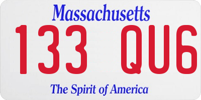 MA license plate 133QU6