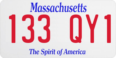 MA license plate 133QY1