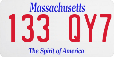 MA license plate 133QY7