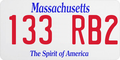 MA license plate 133RB2