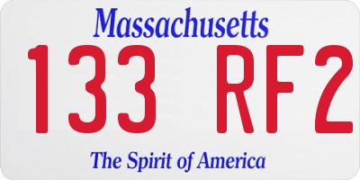 MA license plate 133RF2