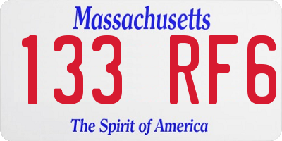 MA license plate 133RF6