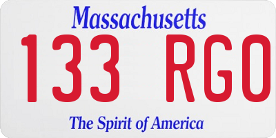 MA license plate 133RG0