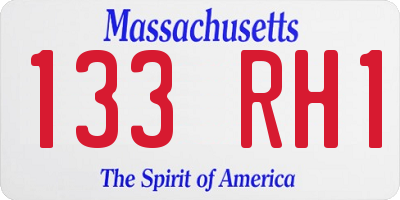 MA license plate 133RH1