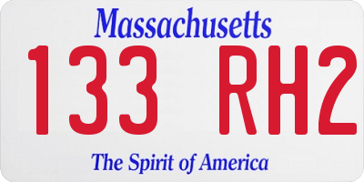 MA license plate 133RH2