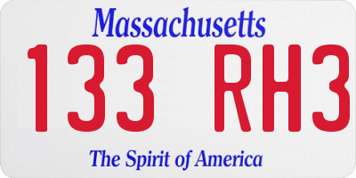 MA license plate 133RH3