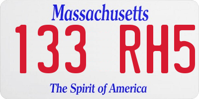 MA license plate 133RH5